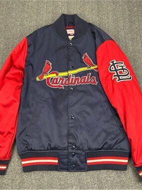 Mitchell & Ness St Louis Cardinals Cooperstown Satin Jacket Mens S MLB 2014